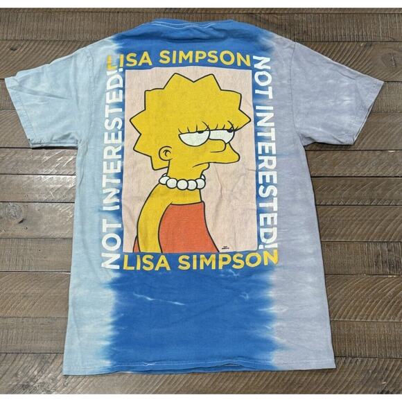 The Simpsons T-Shirt Tie Dye Lisa Simpson Blue Unisex- Urban Outfitters - Size S - Picture 1 of 6